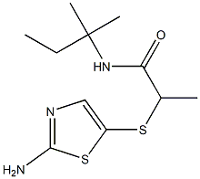 2-[(2-amino-1,3-thiazol-5-yl)sulfanyl]-N-(2-methylbutan-2-yl)propanamide 구조식 이미지