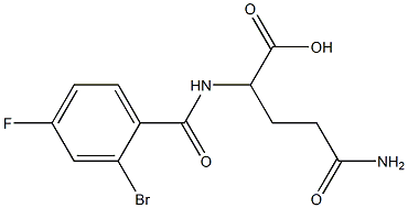 2-[(2-bromo-4-fluorophenyl)formamido]-4-carbamoylbutanoic acid 구조식 이미지