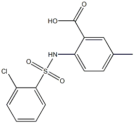 2-[(2-chlorobenzene)sulfonamido]-5-methylbenzoic acid 구조식 이미지