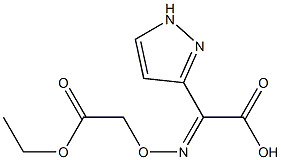 2-[(2-ethoxy-2-oxoethoxy)imino]-2-(1H-pyrazol-3-yl)acetic acid 구조식 이미지