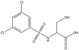 2-[(3,5-dichlorobenzene)sulfonamido]-3-hydroxypropanoic acid 구조식 이미지