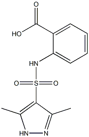 2-[(3,5-dimethyl-1H-pyrazole-4-)sulfonamido]benzoic acid 구조식 이미지