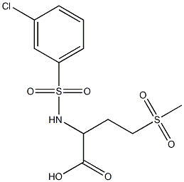 2-[(3-chlorobenzene)sulfonamido]-4-methanesulfonylbutanoic acid Structure