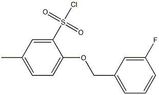 2-[(3-fluorophenyl)methoxy]-5-methylbenzene-1-sulfonyl chloride 구조식 이미지