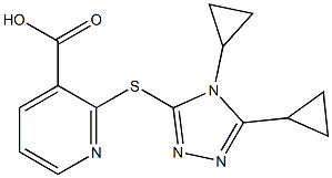 2-[(4,5-dicyclopropyl-4H-1,2,4-triazol-3-yl)sulfanyl]pyridine-3-carboxylic acid Structure