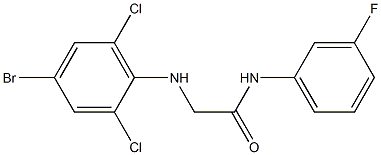 2-[(4-bromo-2,6-dichlorophenyl)amino]-N-(3-fluorophenyl)acetamide 구조식 이미지