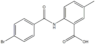 2-[(4-bromobenzene)amido]-5-methylbenzoic acid 구조식 이미지