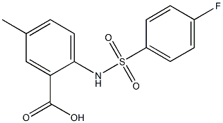 2-[(4-fluorobenzene)sulfonamido]-5-methylbenzoic acid 구조식 이미지