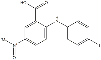 2-[(4-iodophenyl)amino]-5-nitrobenzoic acid 구조식 이미지