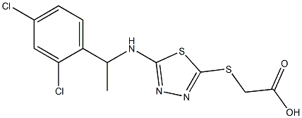 2-[(5-{[1-(2,4-dichlorophenyl)ethyl]amino}-1,3,4-thiadiazol-2-yl)sulfanyl]acetic acid 구조식 이미지