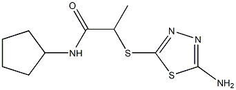2-[(5-amino-1,3,4-thiadiazol-2-yl)sulfanyl]-N-cyclopentylpropanamide Structure