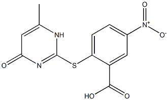 2-[(6-methyl-4-oxo-1,4-dihydropyrimidin-2-yl)sulfanyl]-5-nitrobenzoic acid Structure