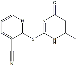 2-[(6-methyl-4-oxo-1,4-dihydropyrimidin-2-yl)sulfanyl]pyridine-3-carbonitrile 구조식 이미지