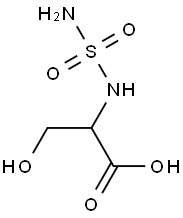 2-[(aminosulfonyl)amino]-3-hydroxypropanoic acid 구조식 이미지