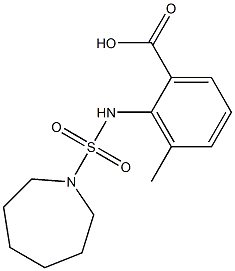 2-[(azepane-1-sulfonyl)amino]-3-methylbenzoic acid 구조식 이미지