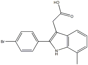 2-[2-(4-bromophenyl)-7-methyl-1H-indol-3-yl]acetic acid Structure