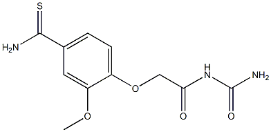 2-[4-(aminocarbonothioyl)-2-methoxyphenoxy]-N-(aminocarbonyl)acetamide 구조식 이미지