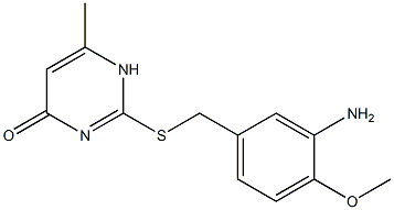 2-{[(3-amino-4-methoxyphenyl)methyl]sulfanyl}-6-methyl-1,4-dihydropyrimidin-4-one 구조식 이미지