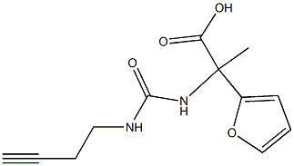 2-{[(but-3-ynylamino)carbonyl]amino}-2-(2-furyl)propanoic acid 구조식 이미지