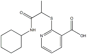 2-{[1-(cyclohexylcarbamoyl)ethyl]sulfanyl}pyridine-3-carboxylic acid Structure