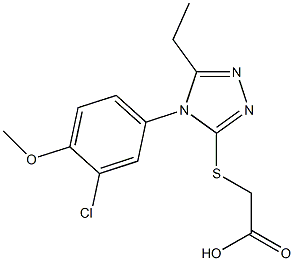 2-{[4-(3-chloro-4-methoxyphenyl)-5-ethyl-4H-1,2,4-triazol-3-yl]sulfanyl}acetic acid 구조식 이미지