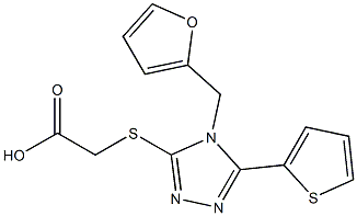 2-{[4-(furan-2-ylmethyl)-5-(thiophen-2-yl)-4H-1,2,4-triazol-3-yl]sulfanyl}acetic acid 구조식 이미지