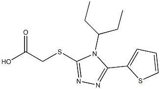 2-{[4-(pentan-3-yl)-5-(thiophen-2-yl)-4H-1,2,4-triazol-3-yl]sulfanyl}acetic acid 구조식 이미지