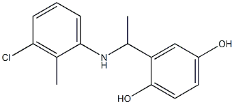 2-{1-[(3-chloro-2-methylphenyl)amino]ethyl}benzene-1,4-diol Structure