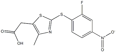 2-{2-[(2-fluoro-4-nitrophenyl)sulfanyl]-4-methyl-1,3-thiazol-5-yl}acetic acid 구조식 이미지