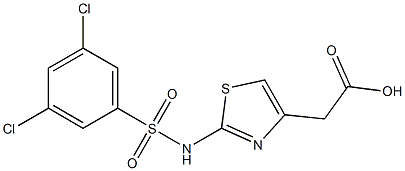 2-{2-[(3,5-dichlorobenzene)sulfonamido]-1,3-thiazol-4-yl}acetic acid 구조식 이미지