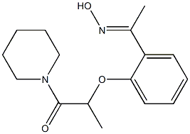 2-{2-[1-(hydroxyimino)ethyl]phenoxy}-1-(piperidin-1-yl)propan-1-one 구조식 이미지