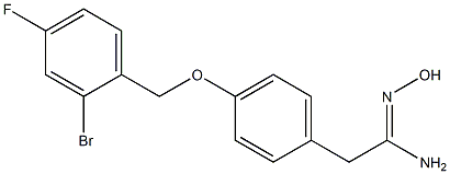 2-{4-[(2-bromo-4-fluorophenyl)methoxy]phenyl}-N'-hydroxyethanimidamide 구조식 이미지