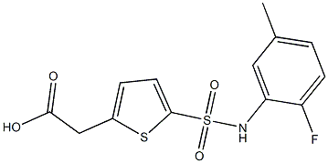 2-{5-[(2-fluoro-5-methylphenyl)sulfamoyl]thiophen-2-yl}acetic acid 구조식 이미지