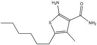 2-amino-5-hexyl-4-methylthiophene-3-carboxamide 구조식 이미지