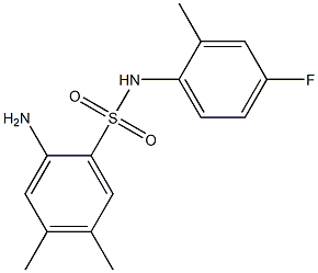 2-amino-N-(4-fluoro-2-methylphenyl)-4,5-dimethylbenzene-1-sulfonamide 구조식 이미지
