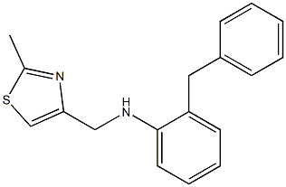 2-benzyl-N-[(2-methyl-1,3-thiazol-4-yl)methyl]aniline 구조식 이미지