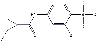 2-bromo-4-[(2-methylcyclopropane)amido]benzene-1-sulfonyl chloride 구조식 이미지