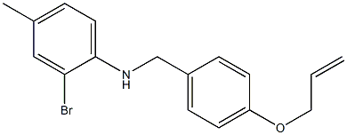 2-bromo-4-methyl-N-{[4-(prop-2-en-1-yloxy)phenyl]methyl}aniline Structure