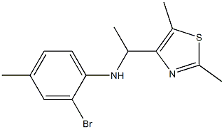 2-bromo-N-[1-(2,5-dimethyl-1,3-thiazol-4-yl)ethyl]-4-methylaniline 구조식 이미지