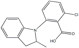 2-chloro-6-(2-methyl-2,3-dihydro-1H-indol-1-yl)benzoic acid Structure