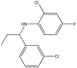 2-chloro-N-[1-(3-chlorophenyl)propyl]-4-fluoroaniline Structure