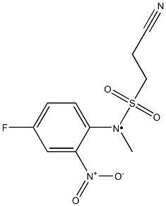 2-cyano-N-(4-fluoro-2-nitrophenyl)-N-methylethane-1-sulfonamido 구조식 이미지