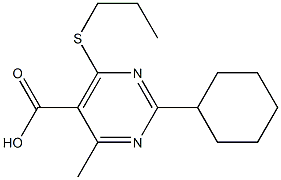 2-cyclohexyl-4-methyl-6-(propylthio)pyrimidine-5-carboxylic acid 구조식 이미지