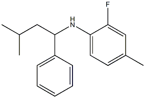 2-fluoro-4-methyl-N-(3-methyl-1-phenylbutyl)aniline Structure