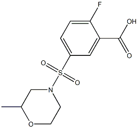 2-fluoro-5-[(2-methylmorpholine-4-)sulfonyl]benzoic acid Structure