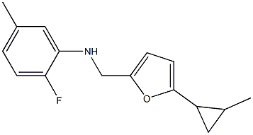 2-fluoro-5-methyl-N-{[5-(2-methylcyclopropyl)furan-2-yl]methyl}aniline Structure