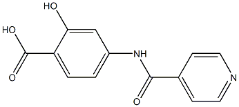 2-hydroxy-4-(isonicotinoylamino)benzoic acid 구조식 이미지