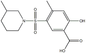 2-hydroxy-4-methyl-5-[(3-methylpiperidine-1-)sulfonyl]benzoic acid 구조식 이미지