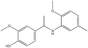 2-methoxy-4-{1-[(2-methoxy-5-methylphenyl)amino]ethyl}phenol 구조식 이미지