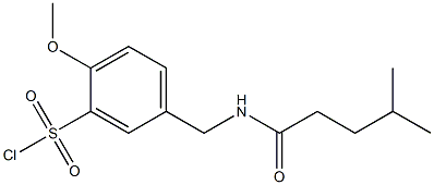2-methoxy-5-[(4-methylpentanamido)methyl]benzene-1-sulfonyl chloride 구조식 이미지